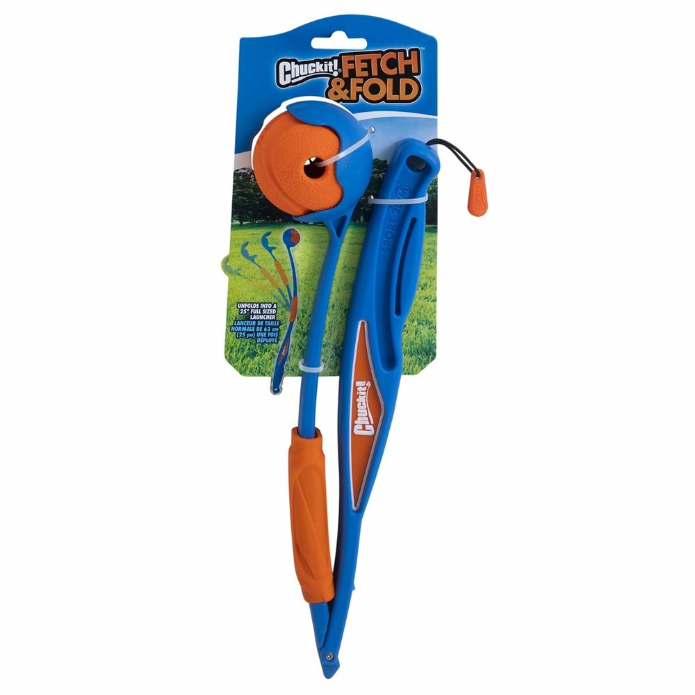 Chuckit! Fetch & Fold Mini Katlanabilir Top Fırlatıcı (Küçük Boy Fetch Ball Hediyeli)