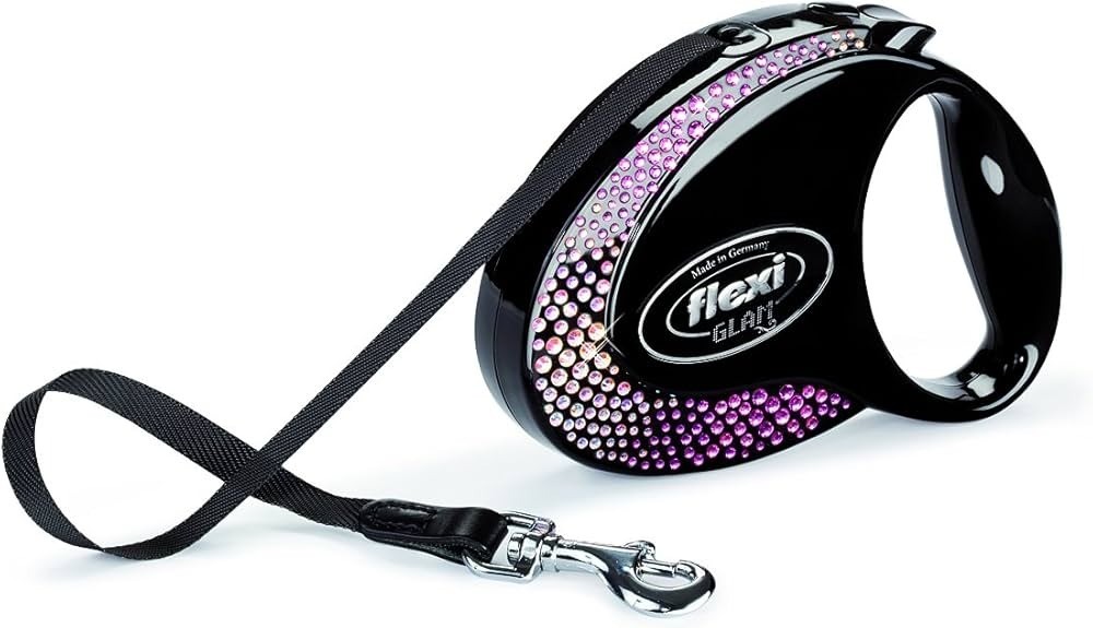 Flexi Glam M Beden Siyah 5MT Şerit Tasma