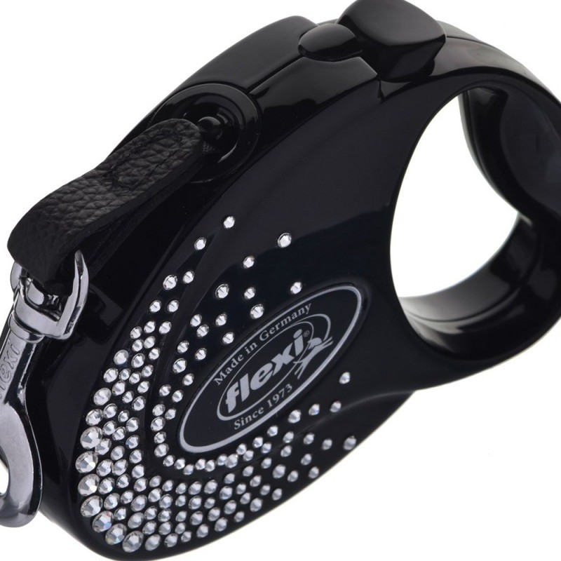 Flexi Glam Splash Crystal S Beden Siyah 3MT Şerit Tasma