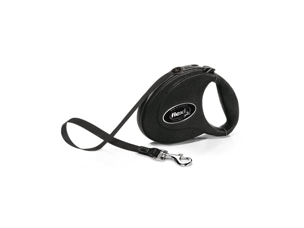 Flexi Leather M Beden Siyah 5MT Şerit Tasma