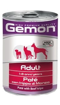 Gemon Konserve Mama - Yetişkin köpek - Sığır/İşkembe - Ezme - 400 gr Gemon Konserve Mama - Yetişkin köpek - Sığır/İşkembe - Ezme - 400 gr