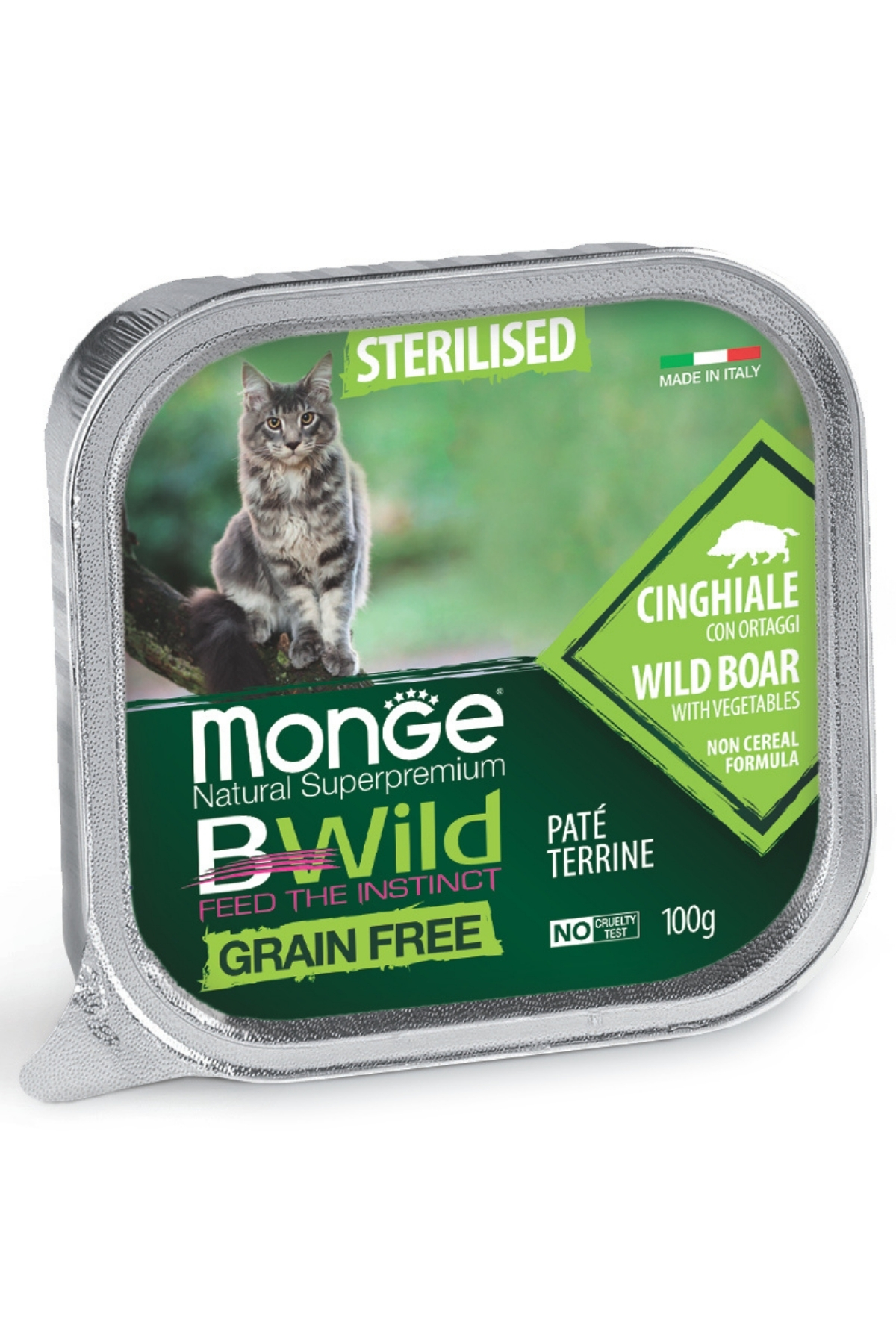 Monge Bwild Tahılsız Yaban Domuzlu Ezme Kısırlaştırılmış Yaş Kedi Maması 100 Gr