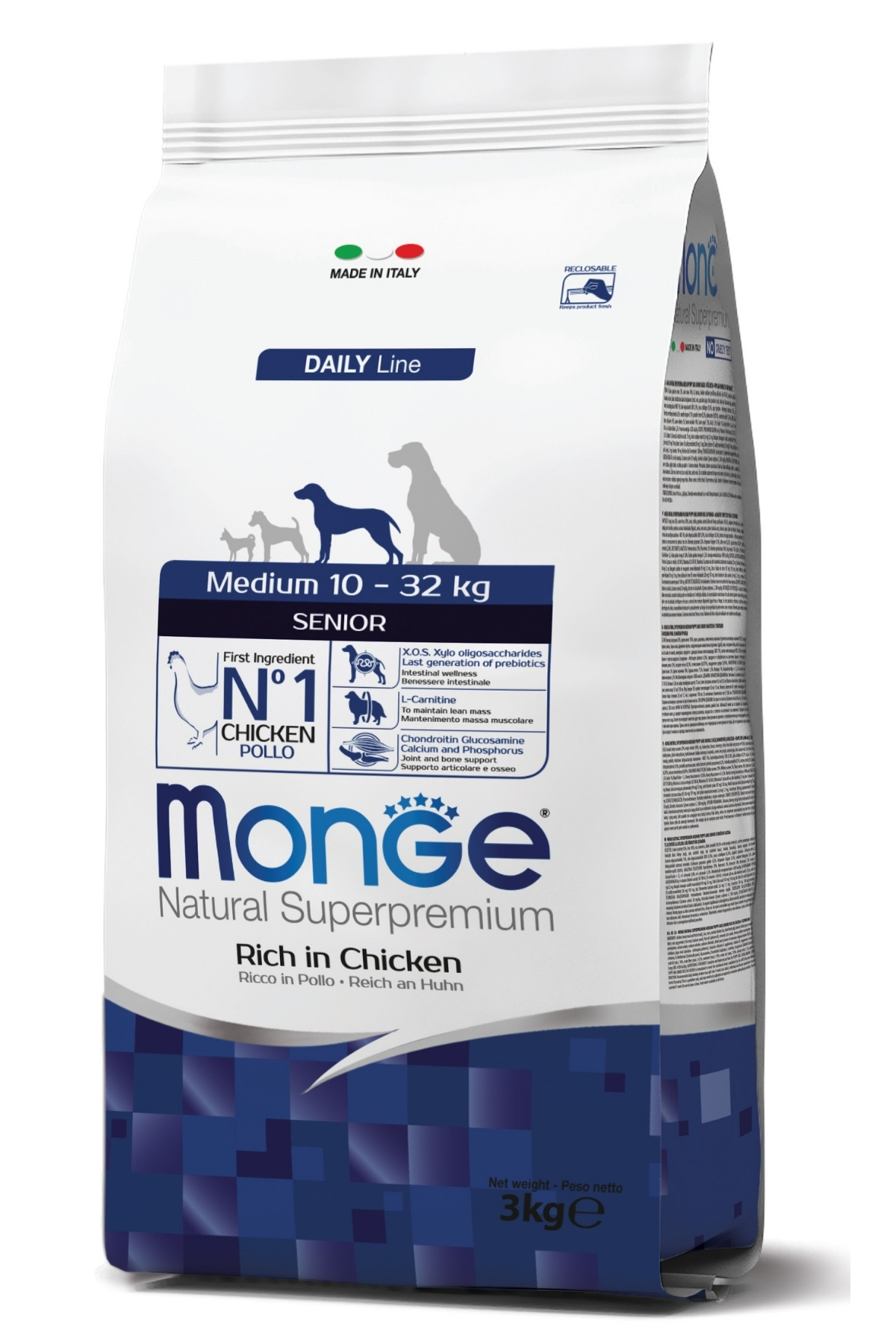Monge Medium Senior Tavuklu Orta Irk Yaşlı Köpek Maması 3 Kg