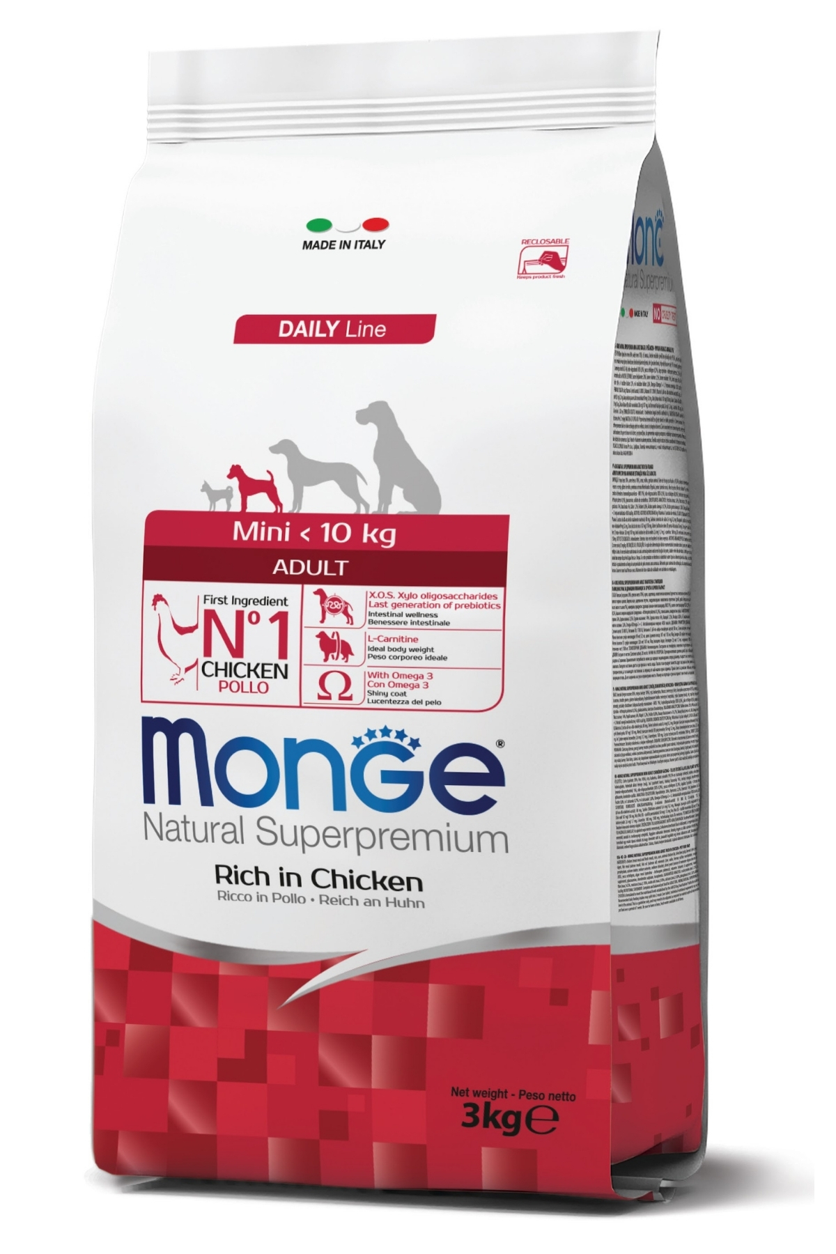 Monge Mini Adult Tavuklu Yetişkin Küçük Irk Köpek Maması 3 Kg