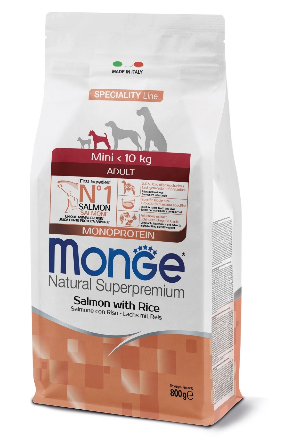 Monge Mini Adult Tek Proteinli Somonlu Pirinçli Yetişkin Köpek Maması 800 Gr Monge Mini Adult Tek Proteinli Somonlu Pirinçli Yetişkin Köpek Maması 800 Gr