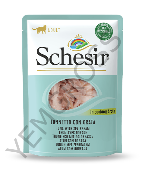 Schesir Soslu Ton Balıklı Çipuralı Kedi Konservesi 70 Gr