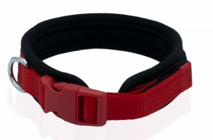 DOGGİE HAVALI DOKUMA BOYUN TASMASI KIRMIZI 1,5X30-40CM