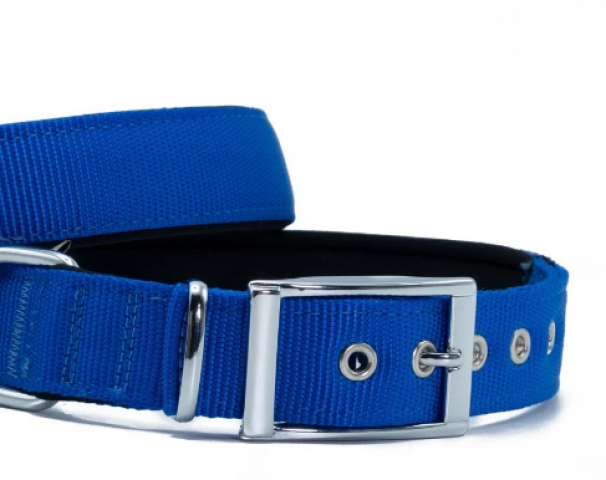 Doggie Elit Dokumadan El Yapımı Köpek Boyun Tasması - Lacivert 3x42-50cm - Royal Blue