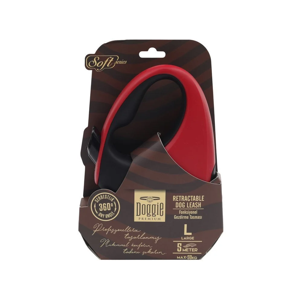Doggie Soft Otomatik Makaralı Köpek Tasması L 50kg 5m (Yeşil)