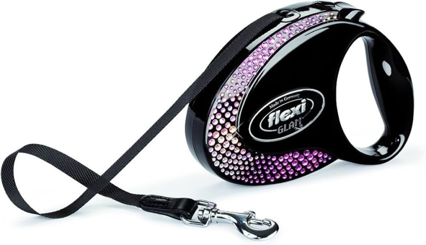 Flexi Glam M Beden Siyah 5MT Şerit Tasma