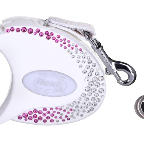 Flexi Glam S Beden Beyaz 3MT Şerit Tasma