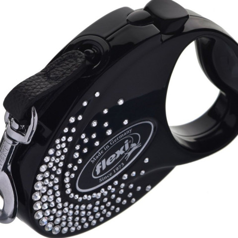 Flexi Glam Splash Crystal S Beden Siyah 3MT Şerit Tasma
