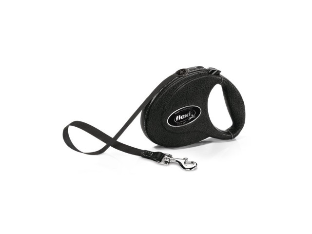 Flexi Leather M Beden Siyah 5MT Şerit Tasma