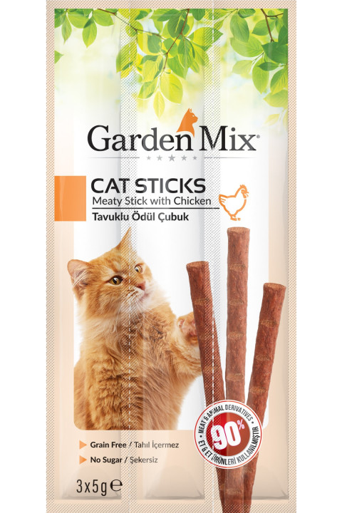 Gardenmix Tavuklu Kedi Stick Ödül 3*5g 50li