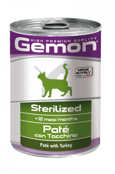 Gemon Konserve Mama - Kısırlaştırılmış kediler için - Hindili EZME 400 gr
