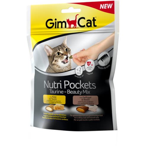 GimCat Nutripockets Kedi Ödülü Taurin&Beauty 150Gr