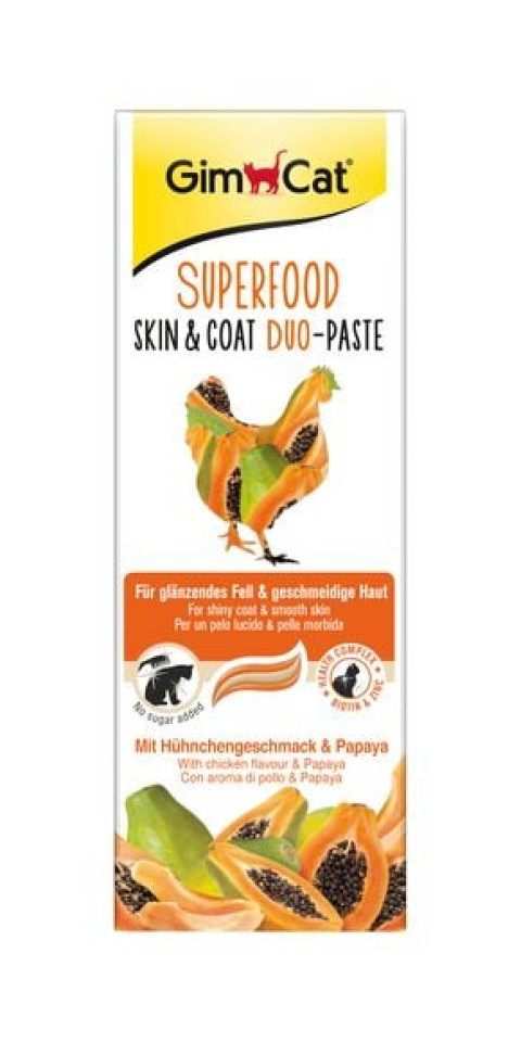 GimCat Super Food Skin&Coat Duo Paste Tavuklu Papayalı 50gr