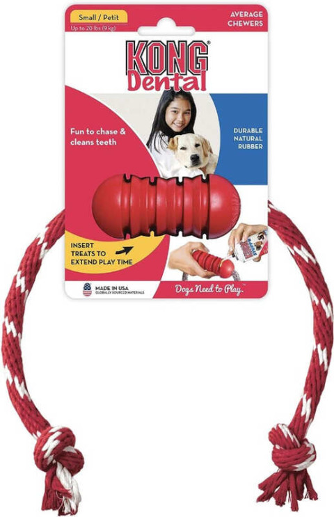 KONG Dental Diş Temizliği Sağlayan İp Sallantılı Köpek Oyuncağı S