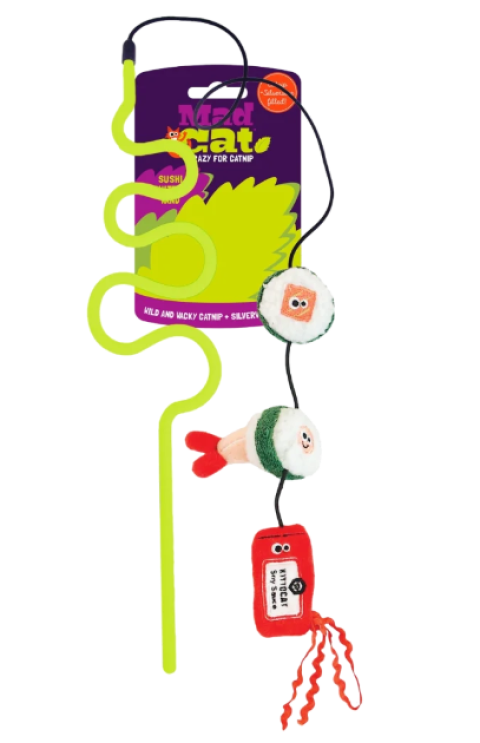 Mad Cat Sushi Swatter Kedi Otlu ve Matatabili Oyuncaklı Kedi Oltası