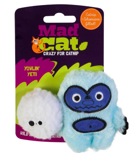 Mad Cat Yowlin Yeti Kedi Otlu ve Matatabili 2'li Kedi Oyuncağı
