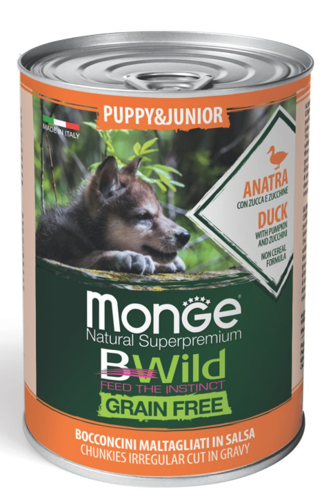 Monge Bwild Puppy Tahılsız Ördekli Yavru Köpek Konservesi 400 Gr