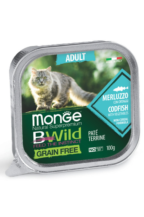 Monge Bwild Tahılsız Morina Balıklı Ezme Yetişkin Yaş Kedi Maması 100 Gr