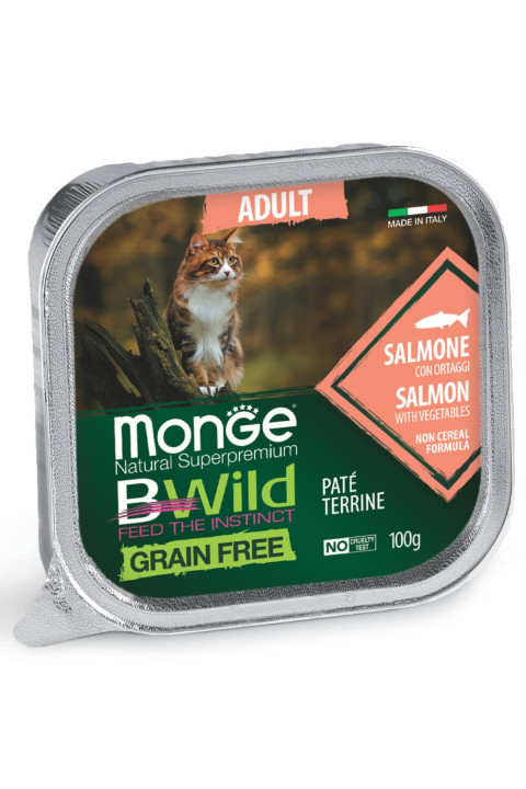 Monge Bwild Tahılsız Somonlu Ezme Yetişkin Yaş Kedi Maması 100 Gr