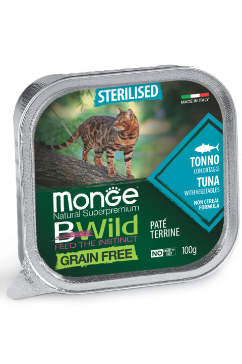 Monge Bwild Tahılsız Tuna Ton Balıklı Ezme Kısırlaştırılmış Yaş Kedi Maması 100 Gr