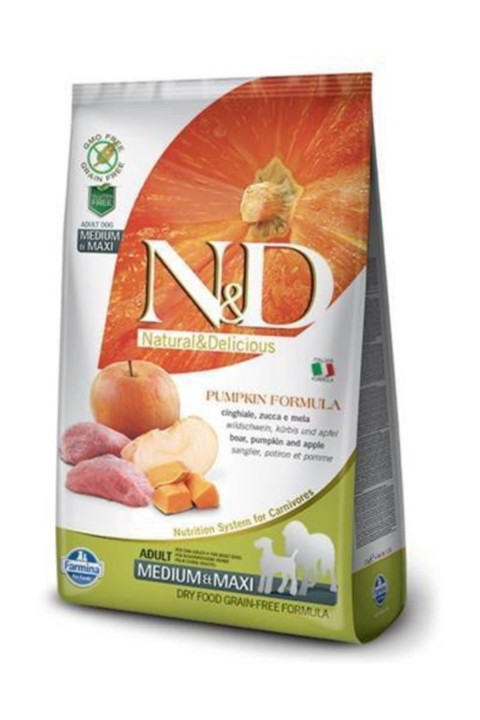 N&D Pumpkin Y.Domuz Adult Med.Maxi Tahılsız Köpek Maması - 12 Kg