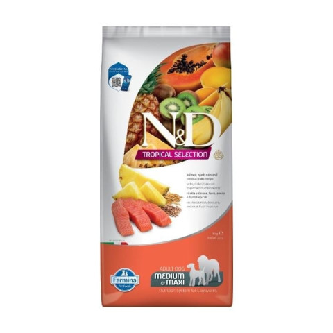 N&D Tropical Selection Somonlu Tropikal Meyveli Orta ve Büyük Irk Yetişkin Köpek Maması 10kg