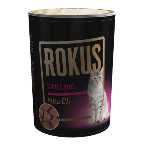 Rokus Kuzu Etli Kedi Konservesi 410g 