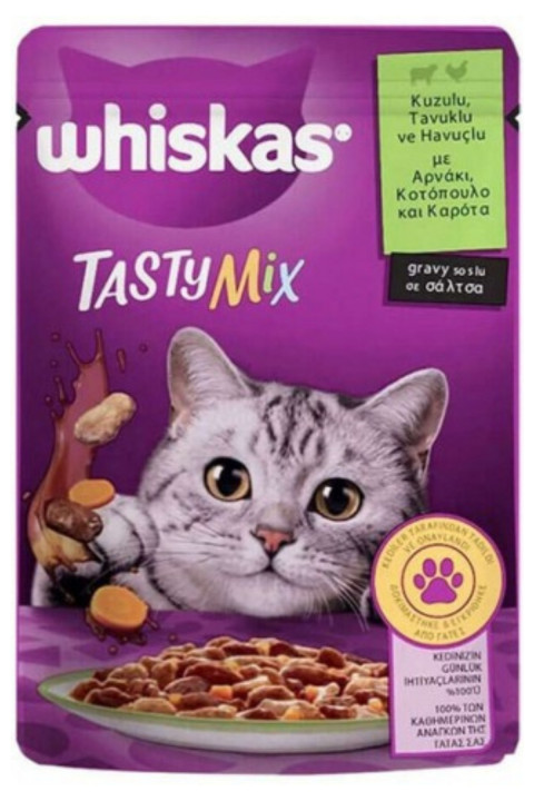 WHISKAS POUCH TASTYMIX KUZU-TAVUK - 85 GR 