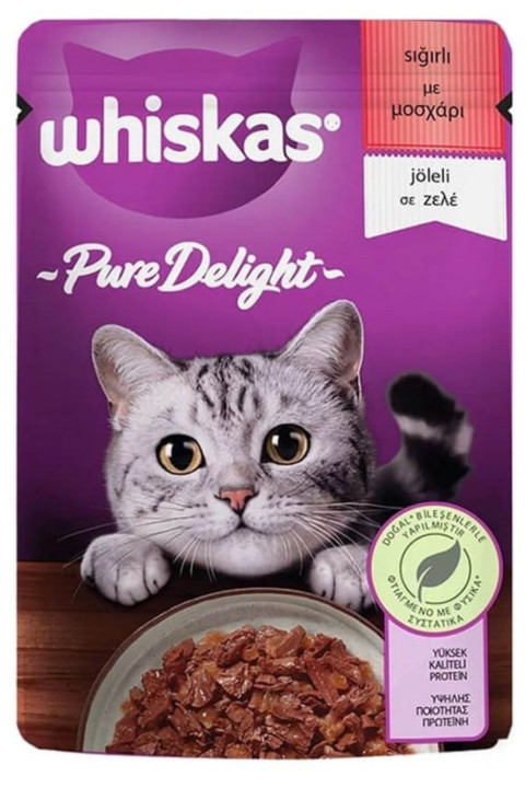 Whiskas Pouch Pure Delight Sığır Etli Kedi Yaş Maması 85 Gr